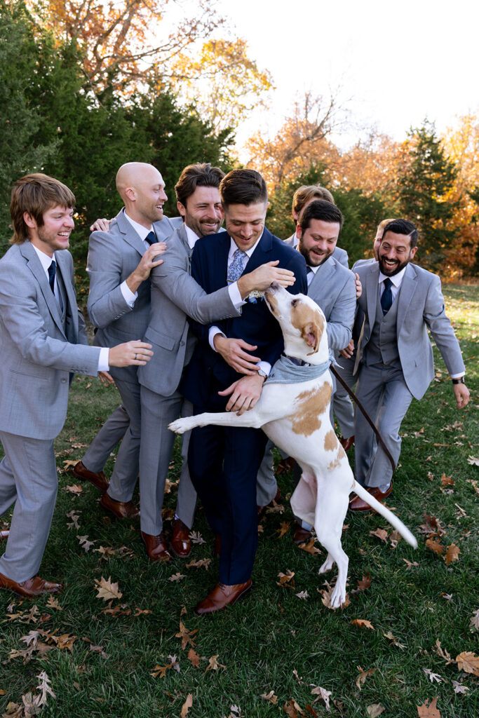 portrait of the groom and his friends