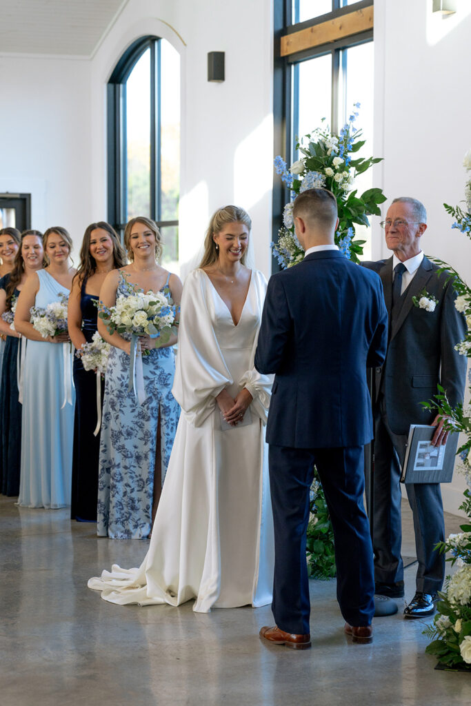 cute picture of the bride and groom at their intimate wedding ceremony