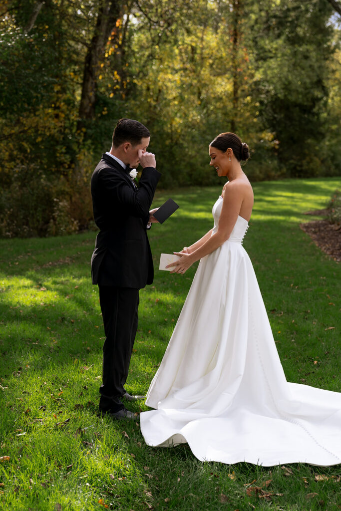 Bride and groom at the elegant wedding day