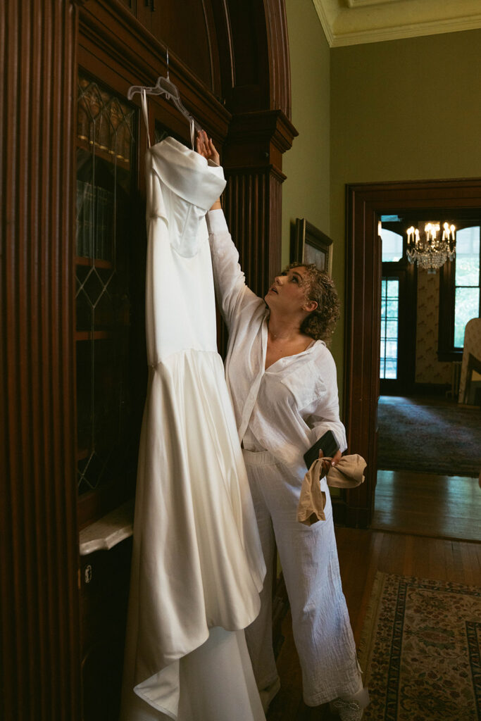 bride before getting ready for her dream wedding