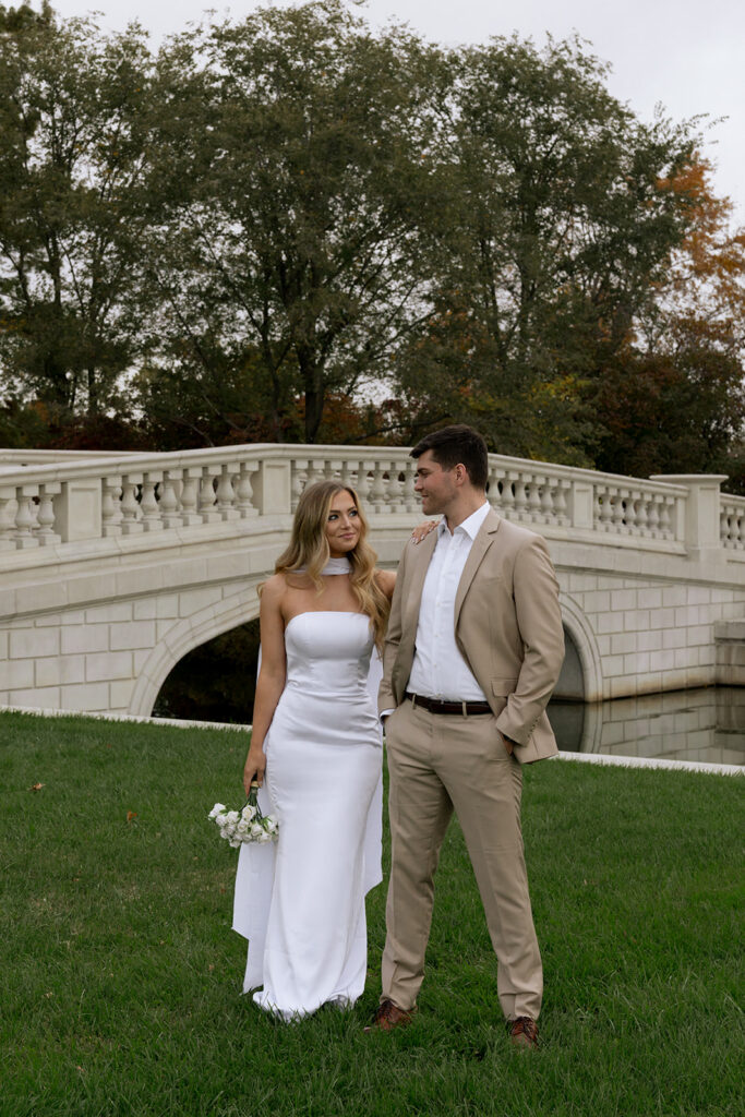 cute portrait of the newly engaged couple at their timeless portraits