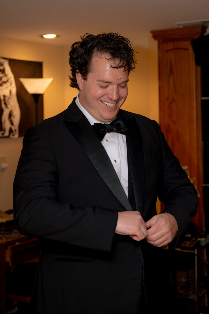 groom getting ready for his dream wedding