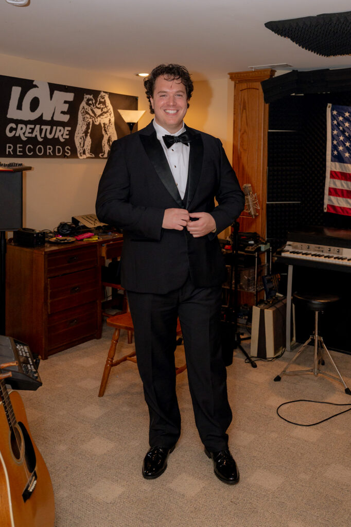 groom before heading to his first look with the bride