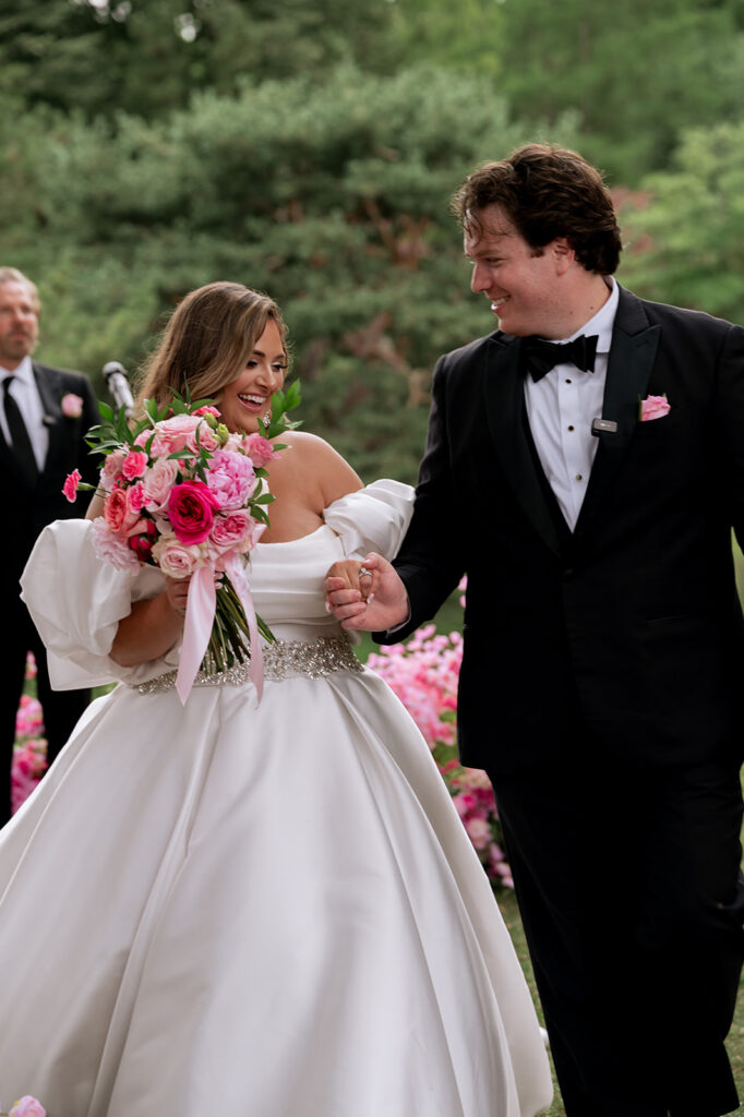 bride and groom at their intimate wedding ceremony