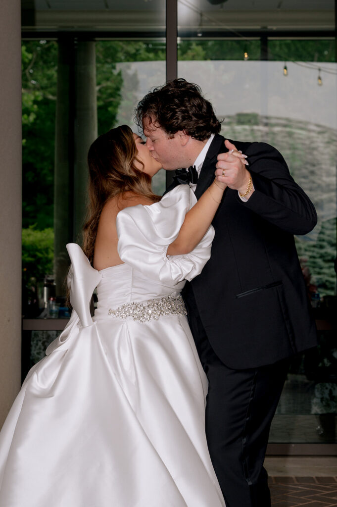 newlyweds dancing at their wedding reception