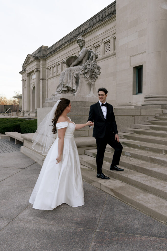 bride and groom at their dream bridal portraits