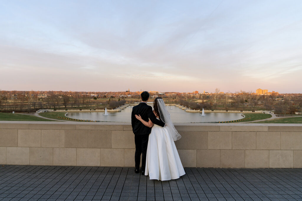 golden hour bridal photos in st. louis