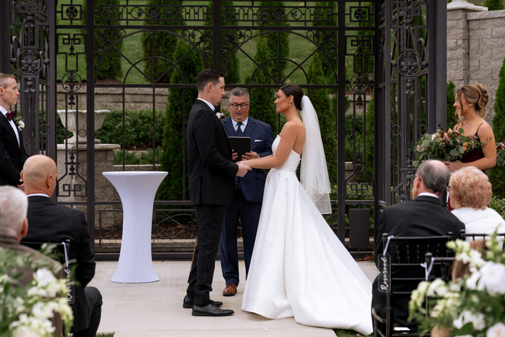 bride emotional during their ceremony