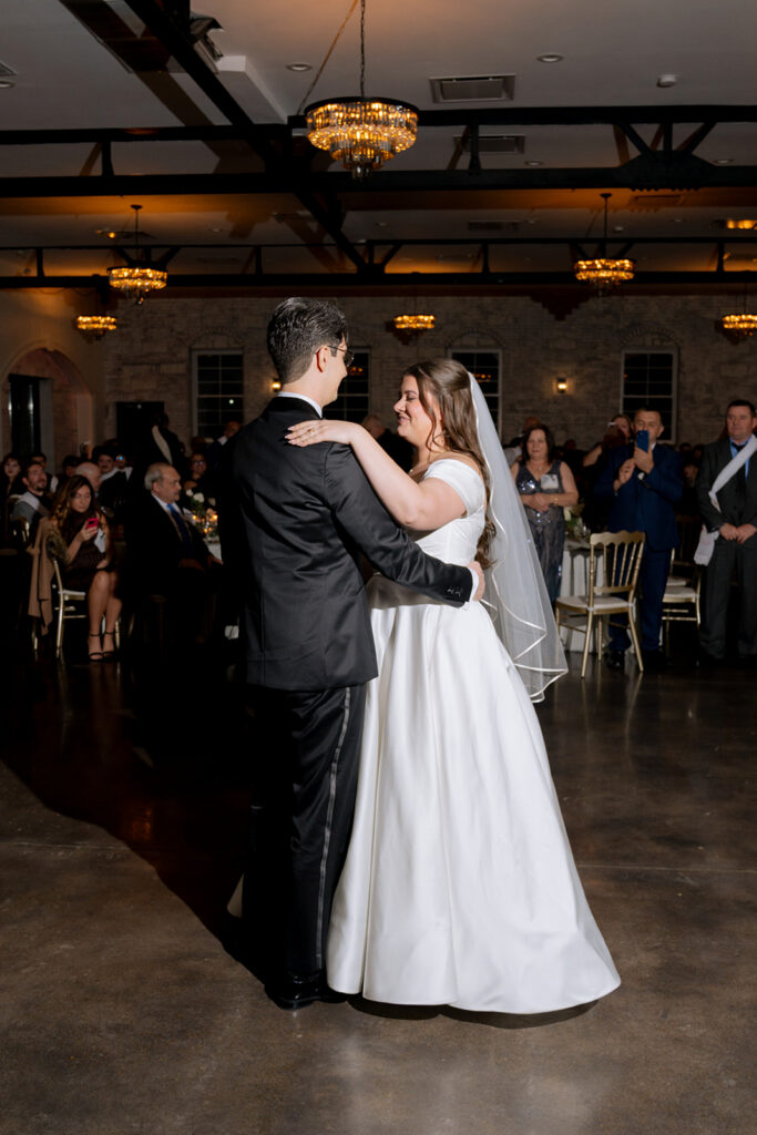 newlyweds at their wedding reception