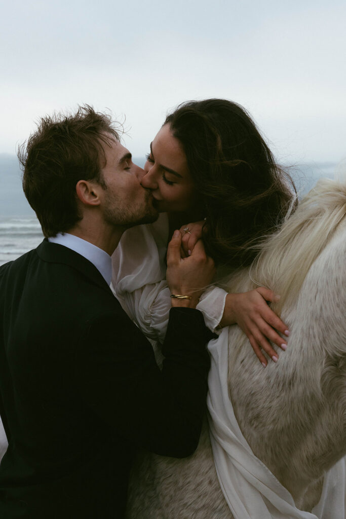 bride and groom at their dream oregon elopement