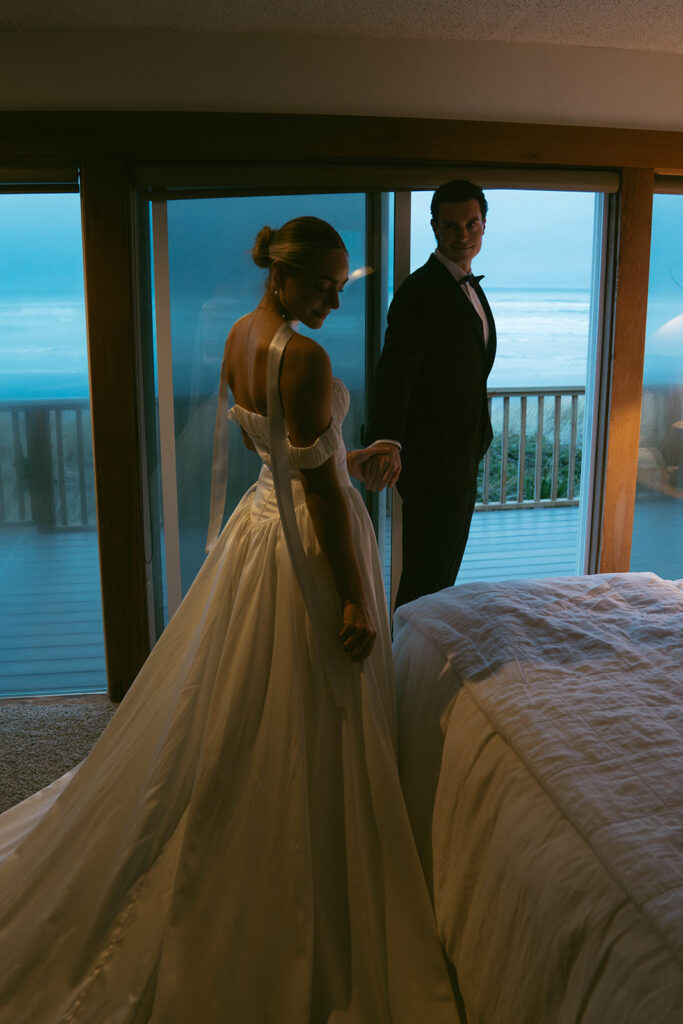 cute picture of the bride and groom at their adventurous elopement
