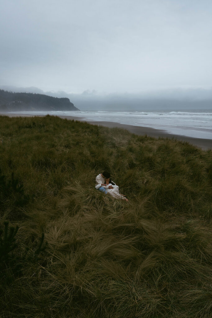 cute picture of the bride and groom hugging