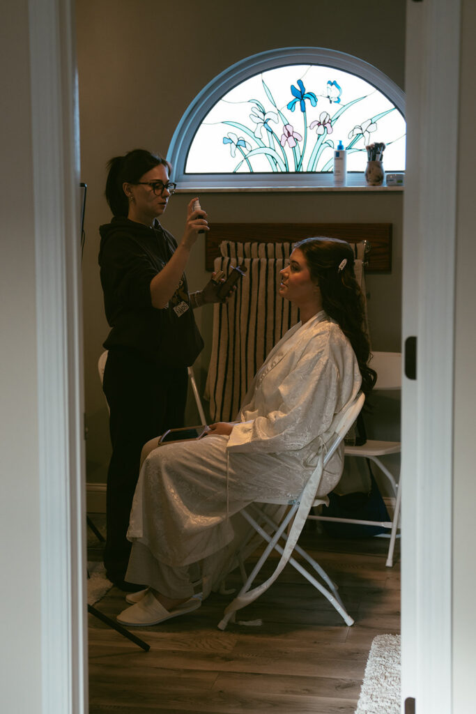 Bride getting ready for her dream wedding day