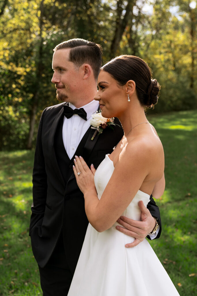 golden hour bridal portraits in st. louis