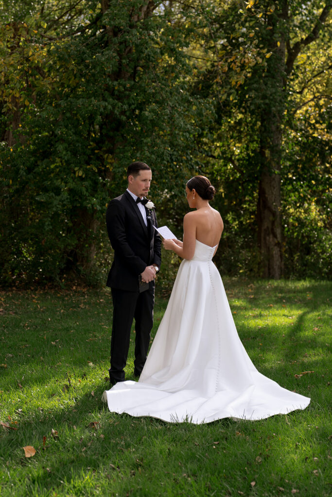 While the bride is finishing up, the second photographer heads over to the groom’s quarters to capture those candid getting ready moments. By 2:00, the guys are fully dressed and ready, which is perfect timing to keep everything aligned for the rest of the day. This part of the timeline is simple, but it’s important, having both sides ready early keeps you from feeling behind later and gives you more flexibility if anything runs a few minutes over
