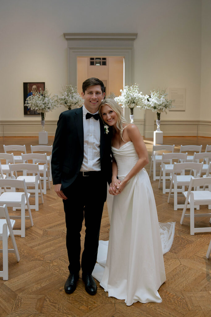 cute picture of the newlyweds hugging