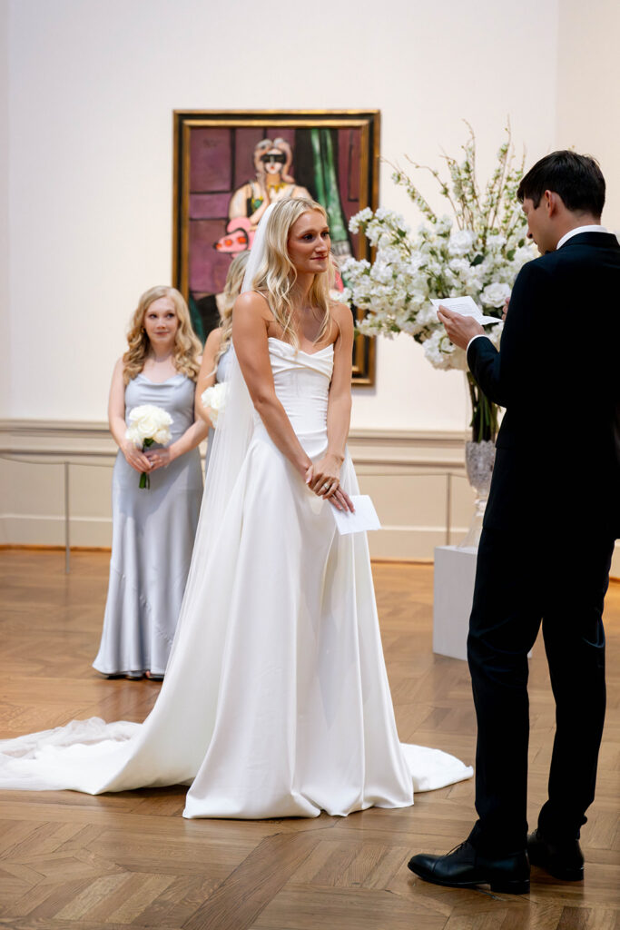 bride and groom at their intimate wedding ceremony