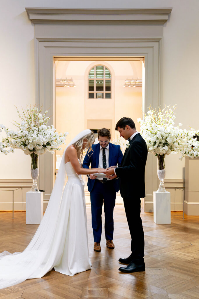 cute picture of the bride and groom at their dream wedding ceremony