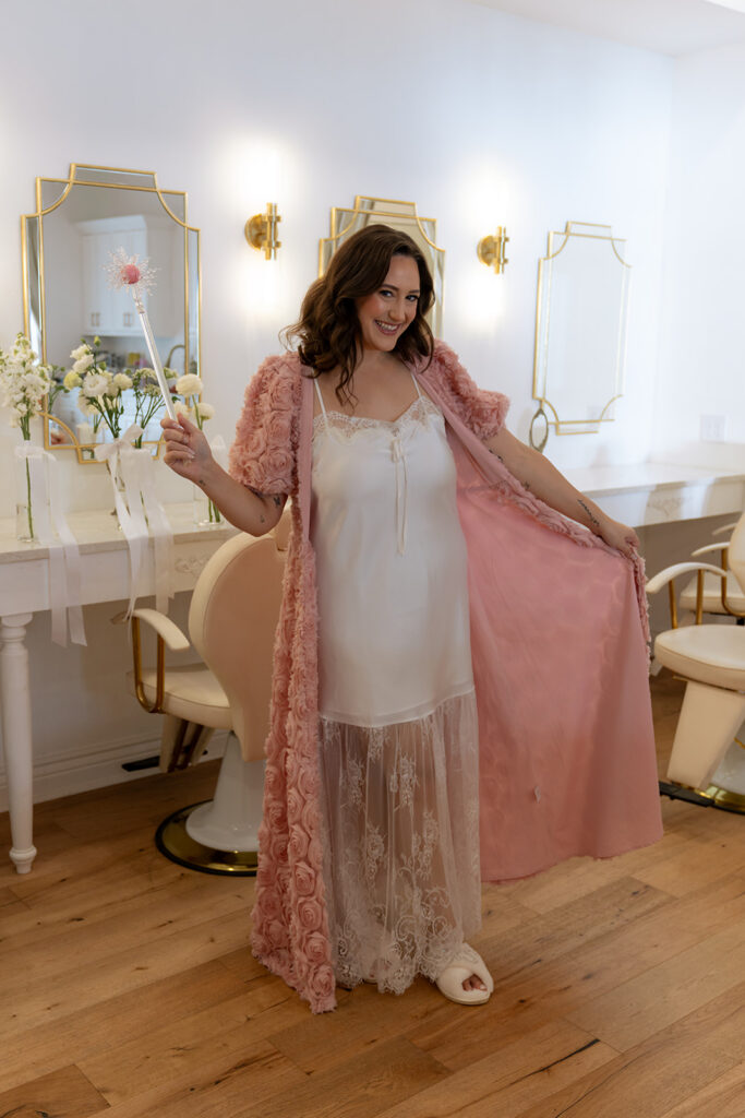 cute picture of the bride before getting ready for her dream ceremony