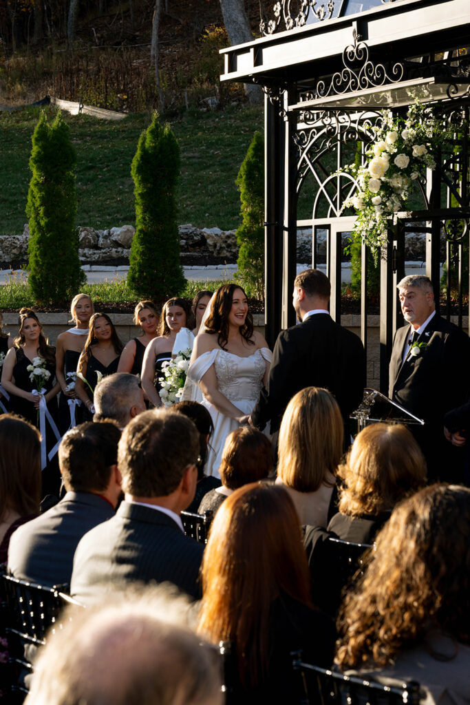 bride and groom emotional during their ceremony