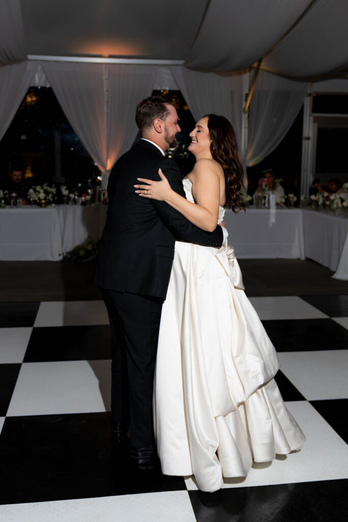 newly married couple at their first dance