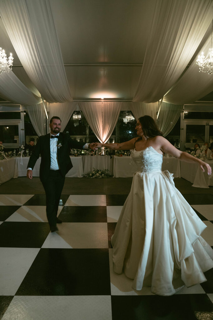 happy couple at their dream wedding reception