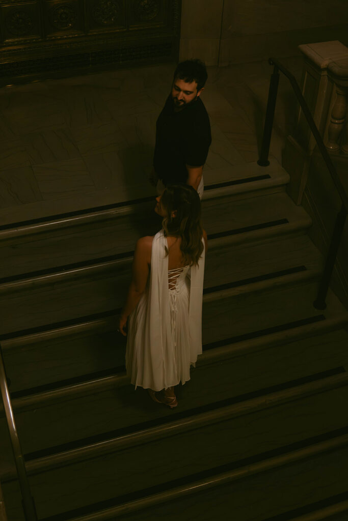 Romantic Central Library Engagement Photos in St. Louis
