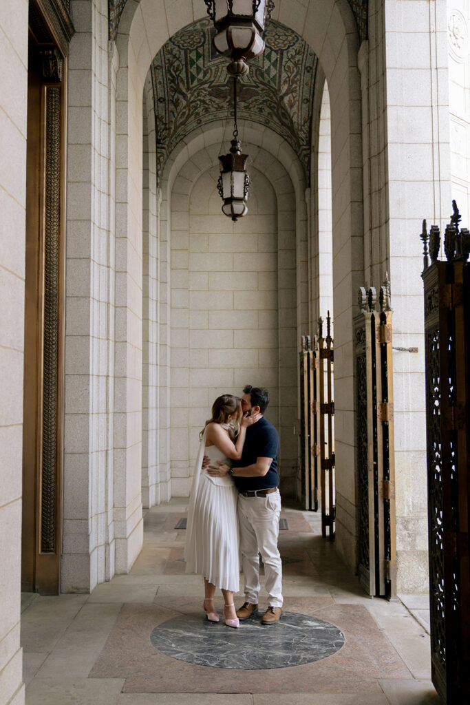 Romantic Central Library Engagement Photos in St. Louis