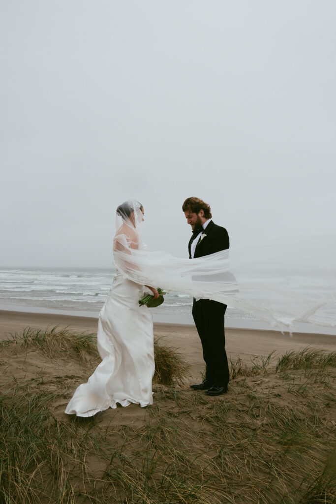 bride and groom emotional during their ceremony
