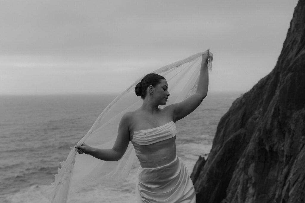 stunning portrait of the bride at her dream elopement
