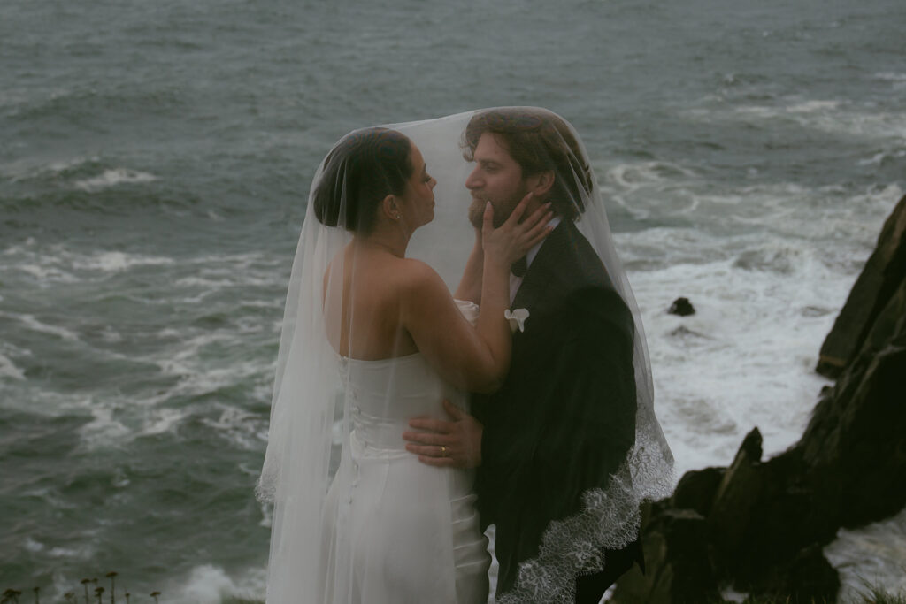 Editorial Cannon Beach Oregon Elopement With Stormy Coastal Vibes