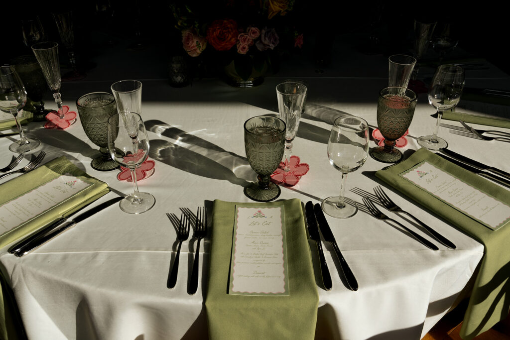 colorful wedding reception decor