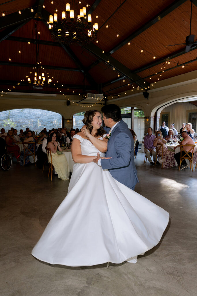newlyweds dancing at their wedding reception