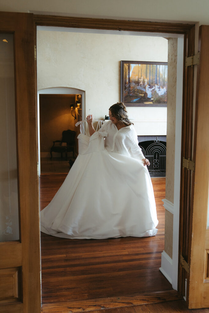 bride before getting ready for her dream wedding day