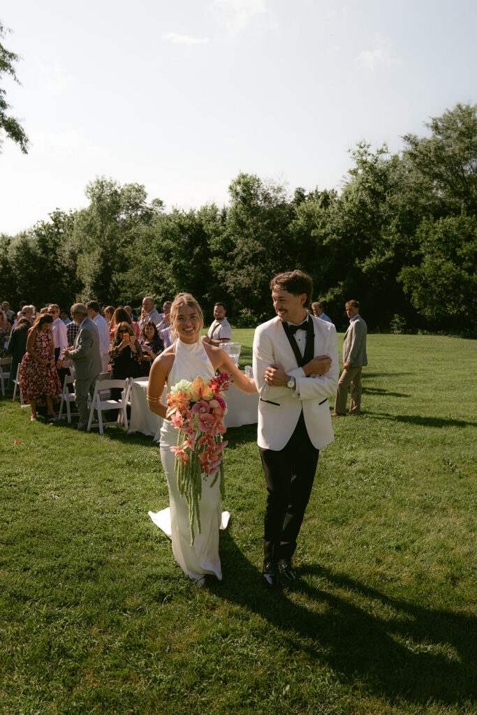 bride and groom after their wedding ceremony