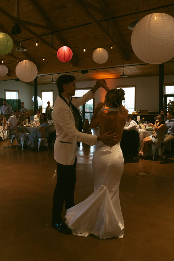 newlyweds at their first look