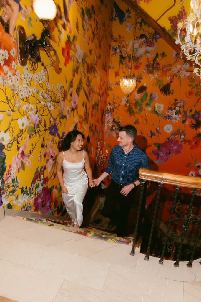 couple holding hands during their photoshoot