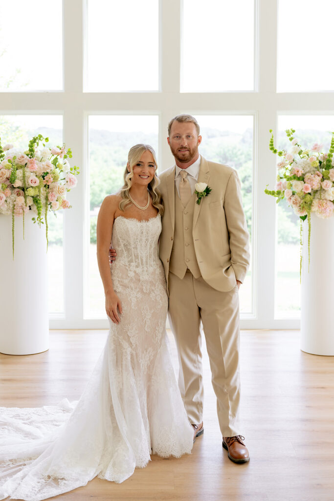 bride and groom before heading to the ceremony