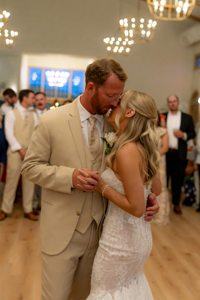 newlyweds dancing at their wedding reception