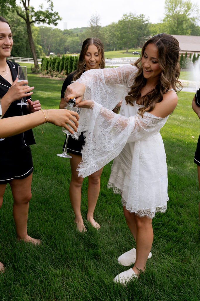 cute picture of the bride and her friends before getting ready