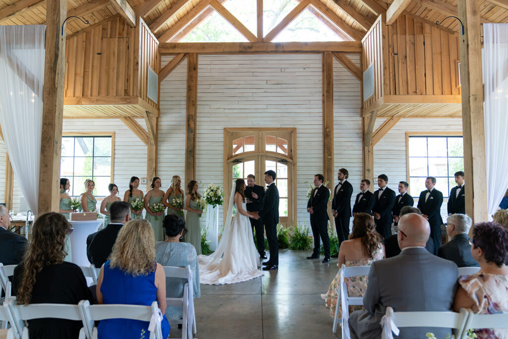 bride and groom emotional during their wedding ceremony